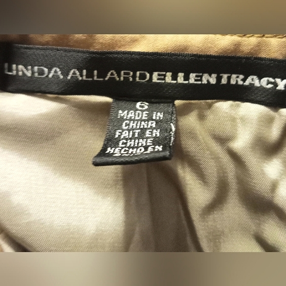 Linda Allard Ellen Tracy Womens Size 6 Tan Beige Embossed Leather Zip Ja… - Picture 7 of 8